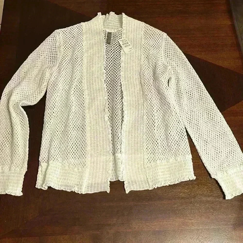 XCVI women’s white open cardigan